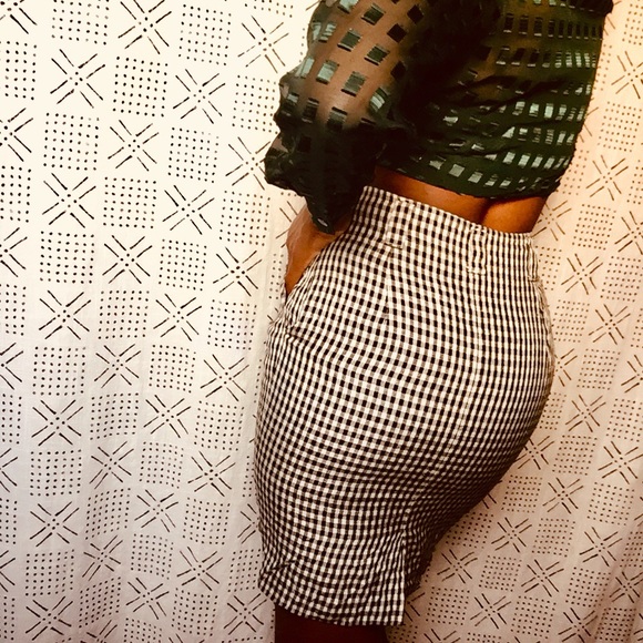💋 Black and White Plaid Highwaist Pencil Skirt - Picture 2 of 4